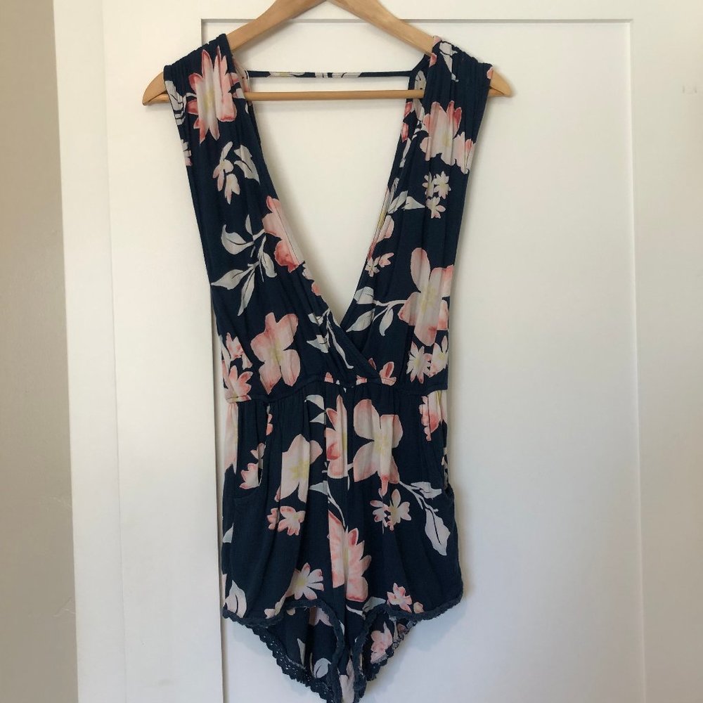 Billabong Floral + Navy Romper